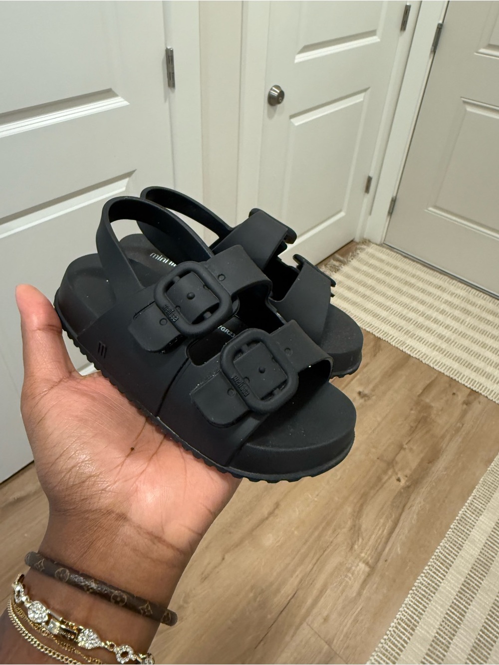 Mini Melissa brand new Black Adjustable Buckle Sandals